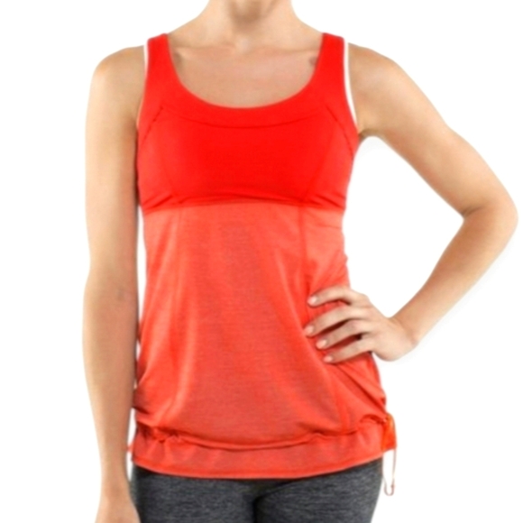 Lululemon Athletica Run: Ta Ta Topper Tank Red Orange Size 6 - Picture 1 of 9